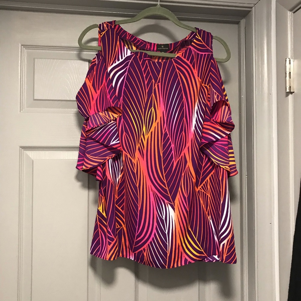 Cold Shoulder Colorful Top. MUST BUNDLE